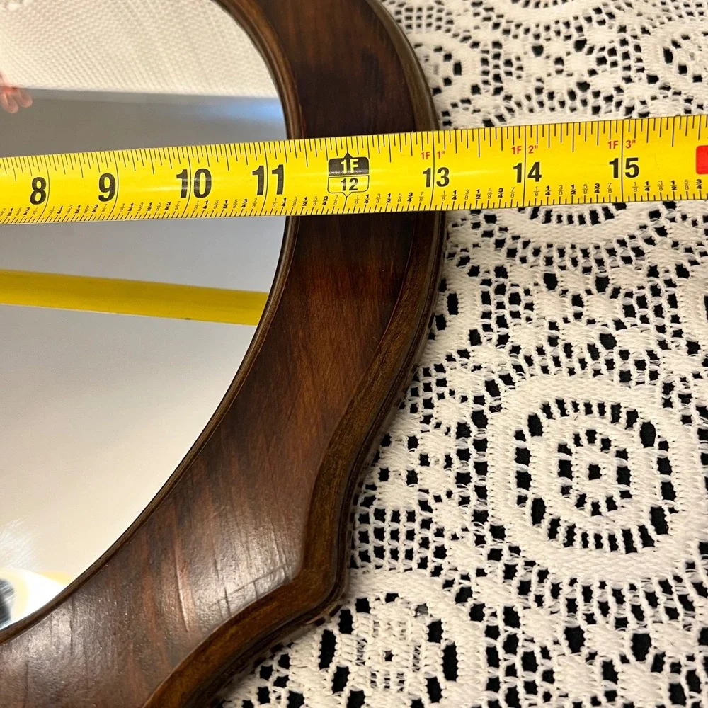 Vintage Wooden Oval Wall Mirror | Cottage Grandma